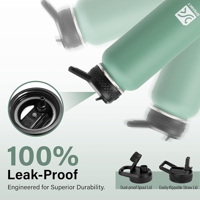 DYSANKY Insulated Water Bottle | Thickened Stainless Steel Vacuum Metal | Portable Sports Water Jug for Gym and Hiking with Straw, Carrier Bag, Handle Strap | BPA-Free 32 oz