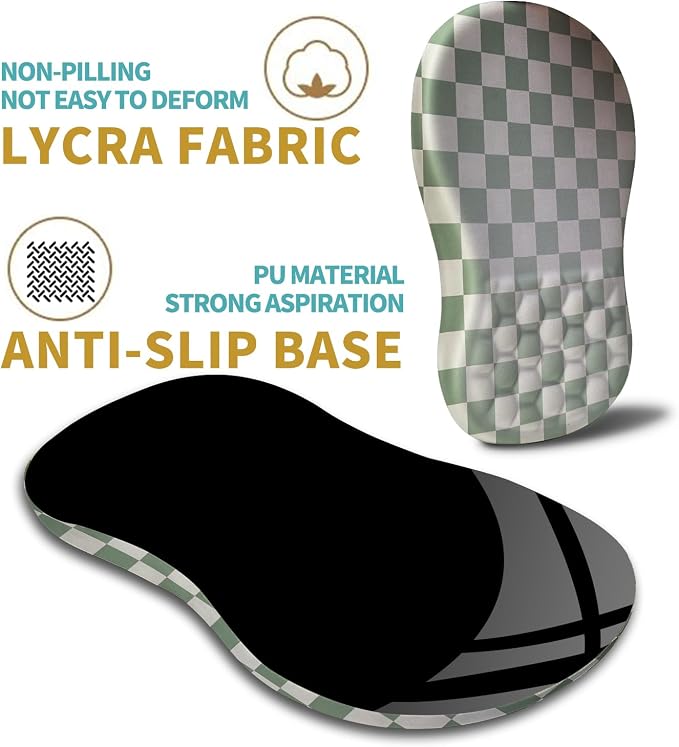 Hokafenle Ergonomic Mouse Pad Wrist Support with Massage Design, Wrist Rest Pain Relief Mousepad with Memory Foam&Non-Slip PU Base, Mouse Pads for Wireless Mouse & Desk (12x8 inch,Checkerboard)
