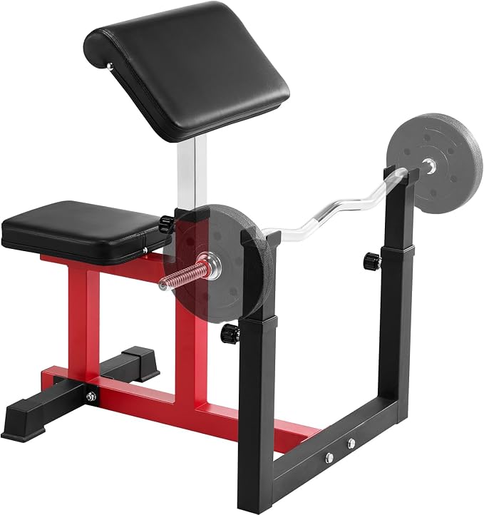VEVOR Weight Bench with Leg Extension, Strength Training Benches, Max Load 440 LBS Home Gym Bench Fitness Equipment, Seated Arm Isolated Barbell Dumbbell Bicep Station, Workout Bench for Home Gym
