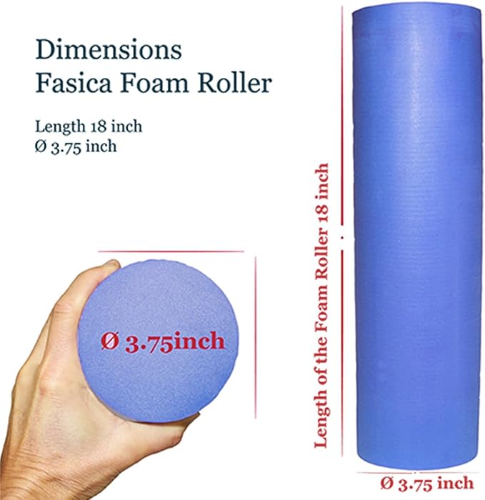 Foam Roller Back Leg Muscle Pain - Small Size Hard Density EVA Muscle Recovery Roll Ø3.75"x18" for Physical Therapy, Helps as Spine Cracker Stretcher