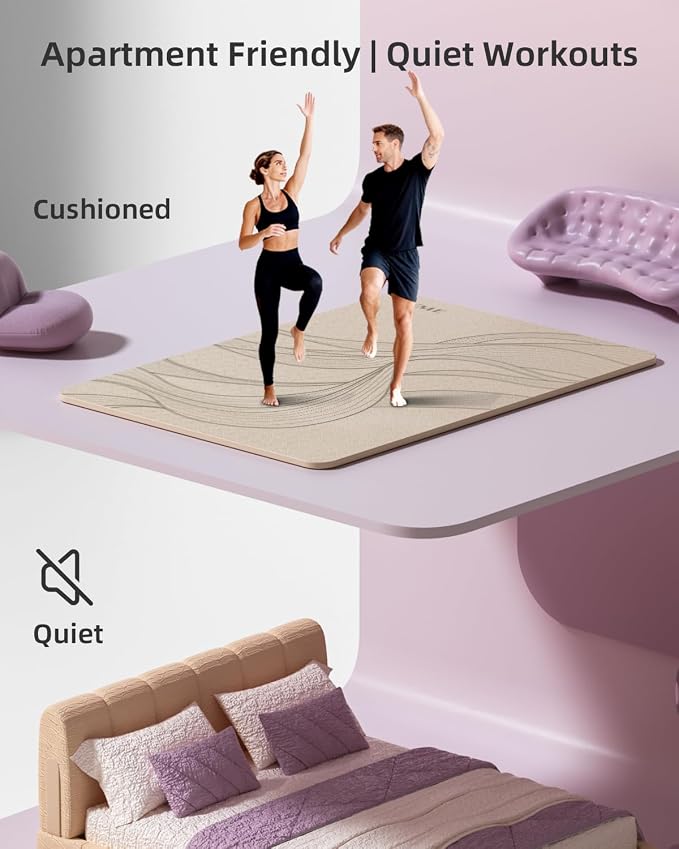 Large Yoga Mat (75.5"x47.6"x0.4"๏ผExtra Wide & Thick 10mm | Non-Slip Exercise Mat, High-Density TPE Mat for Yoga Pilates & Home Gym Workouts