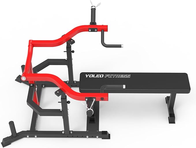 YOLEO 1+X Olympic Weight Bench with Upgraded Roman Chair/Preacher Curl/Leg Extension, Foldable 1870Lbs Wide Bench Press Rack with Ergonomic Support Backrest for Heavy Lifters for Home Gym
