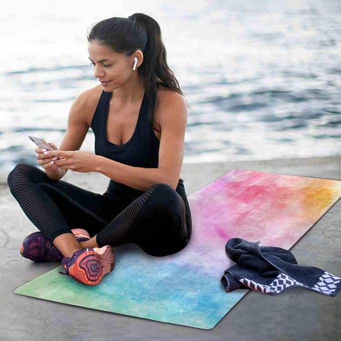 Qilmy Fantasy Mandala Pattern Yoga Mat, Non-Slip Texture Pro Yoga Mat Eco Friendly Exercise & Workout Mat for Yoga, Pilates and Floor Exercises