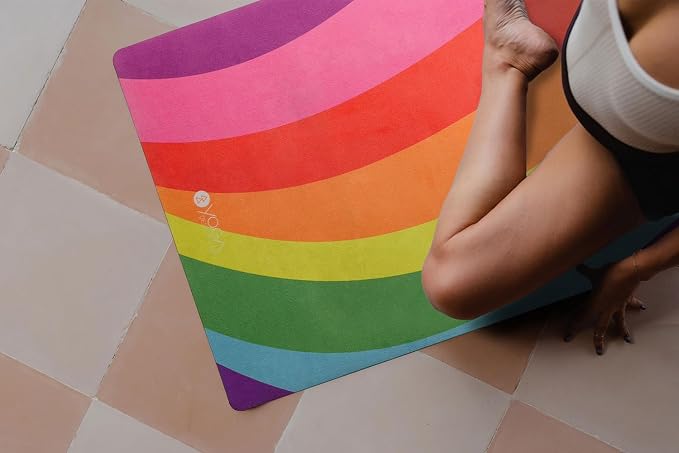 YOGA DESIGN LAB | The Combo Yoga Mat | 2-in-1 Mat+Towel | Eco Luxury | Ideal for Hot Yoga, Power, Bikram, Ashtanga, Sweat | Studio Quality | Includes Carrying Strap!