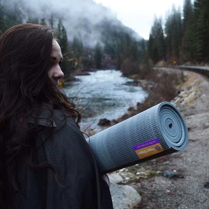Hugger Mugger Nature Ultra Yoga Mat - Unique Variegated Design, Extra Cushion, Durable, Sticky and Grippy, Stable Non-Slip Surface, Lightweight