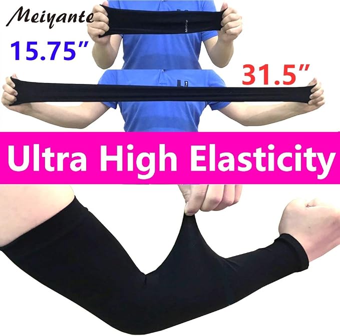 Cooling Arm Sleeves for Men & Women, UPF 50+ UV Protection | Wrist-length UPF 50+ arm sleeves for work, driving, gardening and sports; 88% nylon/12% spandex; 1 pair.