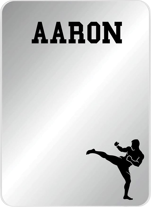 Personalized Sports Player Fan Team Club Locker Mirror Magnet – Back to School Decor, Colorful Magnetic Organizer Accessory for Gym, Home, Office & Refrigerator (MMA Mixed Martial Arts Male)