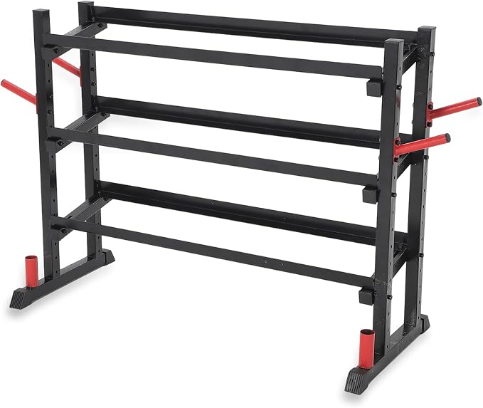 3-Tiers Dumbbell Rack, 1300LB Capacity Adjustable Weight Rack for Home Gym, H-Frame & Trapezoidal-Frame Weight Stand for Dumbells, Kettlebells, Barbells, Weight Plates