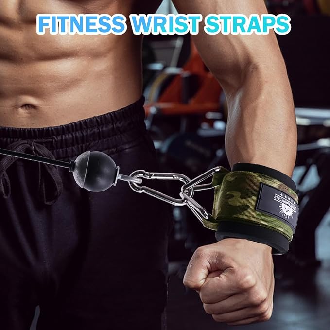 Wrist Cuffs for Cable Machines – Padded & Adjustable Straps for Lateral Raises, Tricep Pushdowns & Strength Training