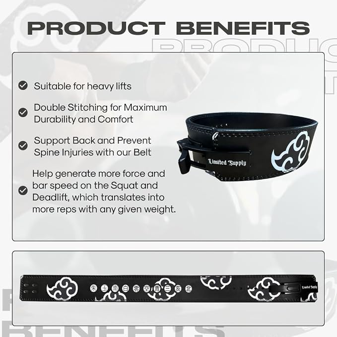 Anime Lever Belt, Weight Lifting Belt, Heavy Duty Powerlifting Weightlifting Gym Belt for Deadlifts Squats Back Support