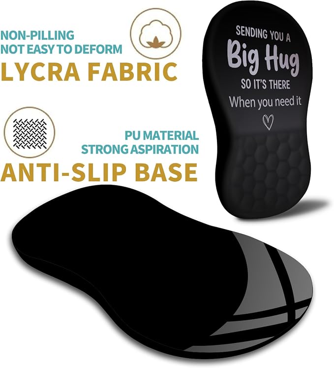 Hokafenle Ergonomic Mouse Pad Wrist Support with Massage Design, Wrist Rest Pain Relief Mousepad with Memory Foam&Non-Slip PU Base, Mouse Pads for Wireless Mouse & Desk (12x8 inch,Big Hug)