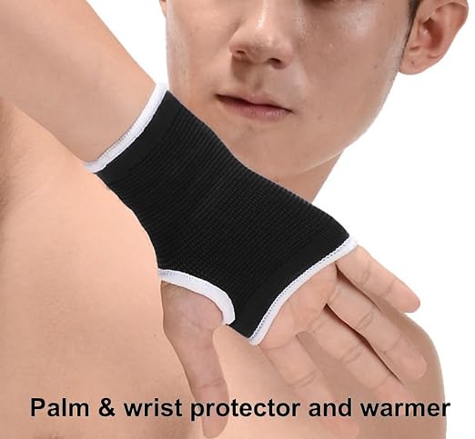 Palm Brace Wrist Compression Sleeves, Everyday Use Wrist Brace, Compression Carpal Tunnel for Wrist Pain Relief, Fitness Gloves, Sports compression Glove, Wrist guard for Men and Women (White edged Black)