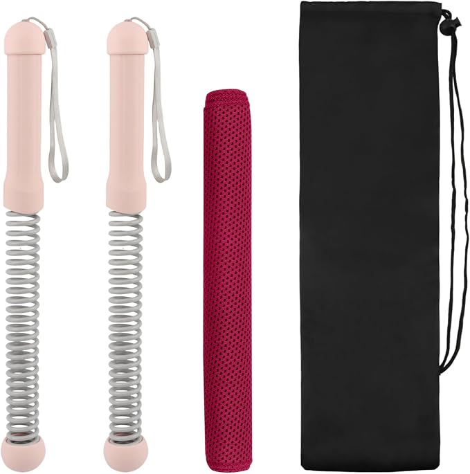 Ropeless Battle Ropes, 2 Pcs Weighted Cordless Workout Ropes with Non-Slip Handles, Training Ropes for Home Gym, HIIT, Strength & Full Body Workout, with Carry Bag & Cooling Towel