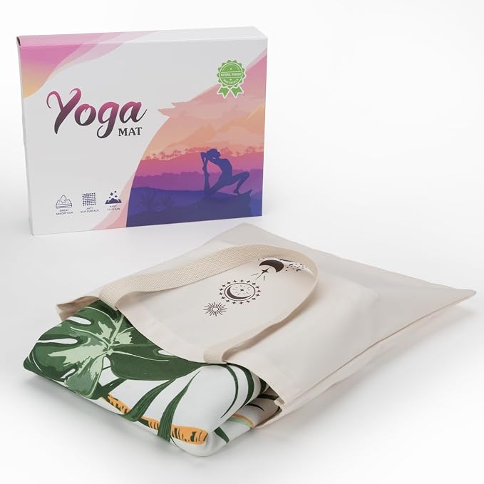 Travel Suede Yoga Mat 1.5mm Thick Non Slip Foldable Lightweigh Sweat Absorbent Exercise Mat for Hot Yoga Pilates Home Gym Outdoor, 72"L x 24"W, 3 lbs