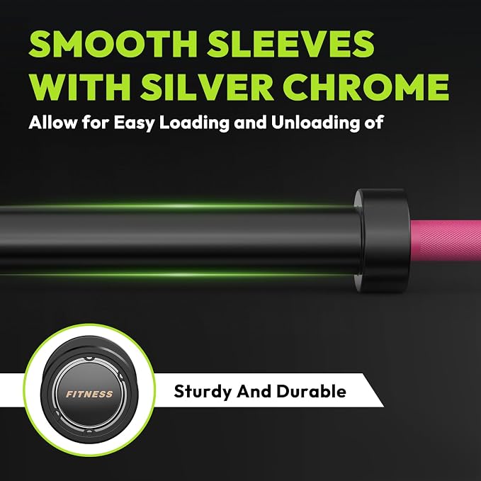 HANDBODE Olympic Barbell, 4FT, 5FT, 6FT & 7FT Weight Bar, Multiple Options | 2-Inch Needle Bearings, Hard Chrome Coating, Knurled Grip, Powerlifting, Bench Press, Deadlift, Squat, Hip Thrusts And Cleans