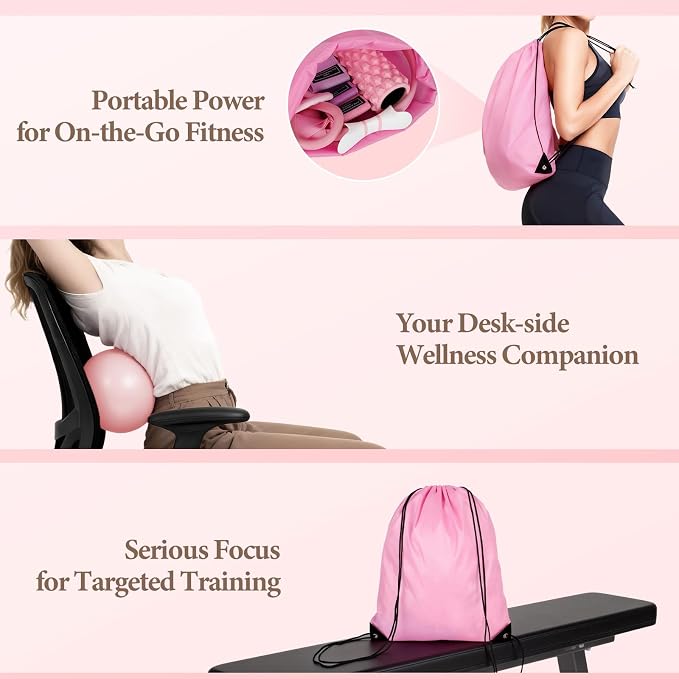 Pilates Ring Kit with Magic Circle & Foam Roller | Ergonomic Home Workout Equipment Set, Full Essentials for Women Beginners ,Includes Exercise Guide & Storage Bag