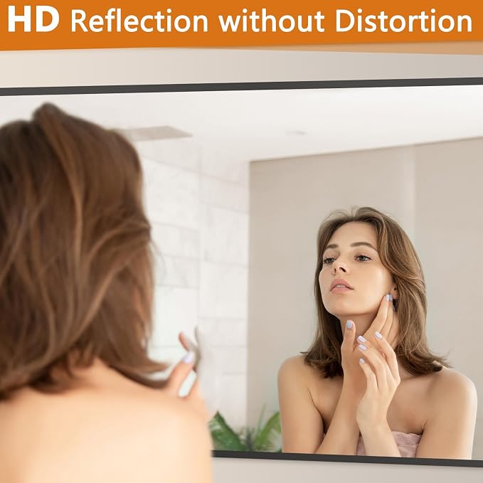 Large Full Length Mirror, 76"x34" Oversized Floor Mirror, Black | Free Standing, Leaning Wall, Hanging, Full Body, for Bedroom Living Room Gym, Tempered Glass, Rectangular