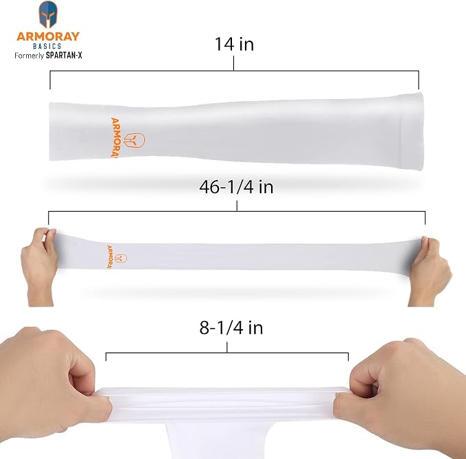 ARMORAY Arm Sleeves for Men and Women - UV Sun Protection Cooling Compression - Tattoo Cover Up Sleeve for Daily Wear & Work