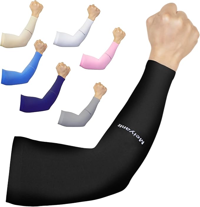 Cooling Arm Sleeves for Men & Women, UPF 50+ UV Protection | Wrist-length UPF 50+ arm sleeves for work, driving, gardening and sports; 88% nylon/12% spandex; 1 pair.