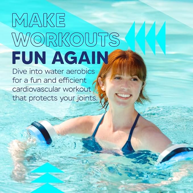 Sunlite Sports Water Workout Combo Set, High Density Water Weights for Pool Exercise, Dumbell, Swim Belt, Aerobics Equipment, Aqua Jogger Belt, Pool Fitness, Aqua Therapy & Exercise