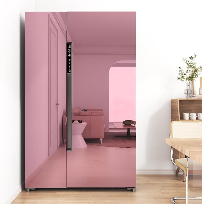 WESTICK Rose Gold Vinyl Self Adhesive Pink Chrome Permanent Vinyl 15.8ā X 394ā Flexible Mirror Contact Paper Easy to Cut Mirror Wallpaper Peel and Stick Wall Stickers for Cabinets DIY Crafts Decal