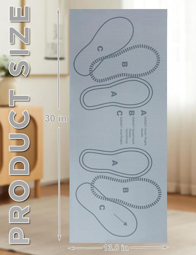 Squat Mat with Foot Position,Large Squat Target Pad 30'' X 13.8'',4mm Thickness Squat Mat Foot Positioning, Exercise Mat for Squats, Leg and Abdominal Workouts