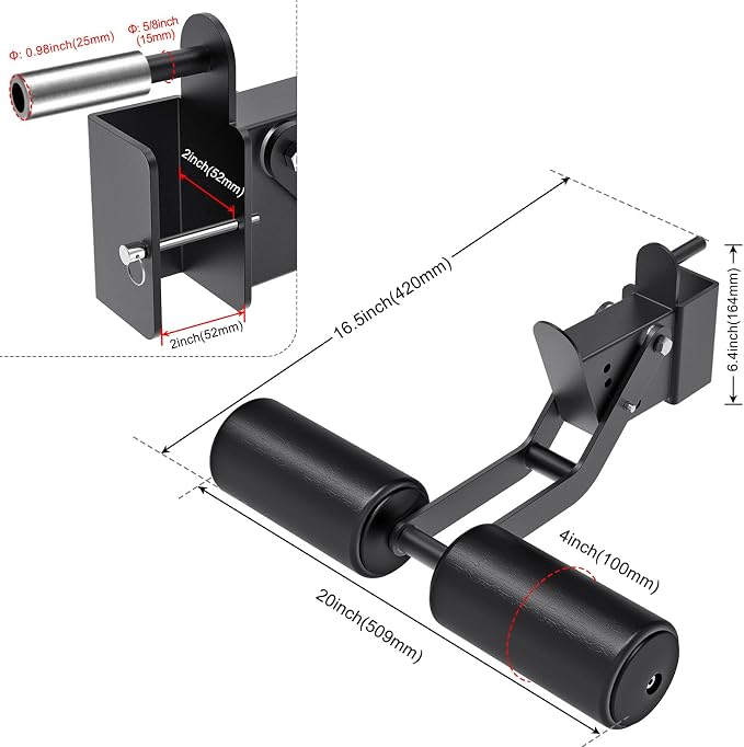 SELEWARE Squat Rack Attachment for Power Cage with 5/8" or 1" Holes | Y-Shaped Dip Bar Attachment, Nordic Hamstring Curl Attachment & Lever Arms for 2x2 or 3x3 Power Rack, Home Gym Accessories