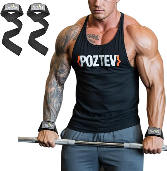 Lifting Straps for Weightlifting, Deadlifts & Pull-Ups – Non-Slip, Heavy-Duty Wrist Strap for Men & Women - 18" Cotton Gym Workouts Straps with Neoprene Padding for Powerlifting, Bodybuilding, Strength Training (Pair)