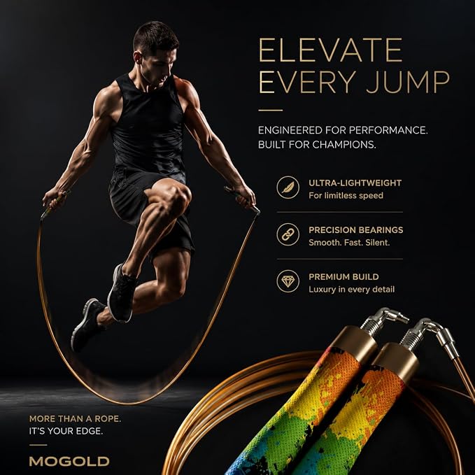 Weighted Jump Rope for Men Women -Interchangeable 1/5lb 1/4lb 1/2lb Heavy jump ropes - 360 Degree Spin - Length Adjustable,Ergonomics Leather Grip Skipping Rope for Fitness Weight Loss & More