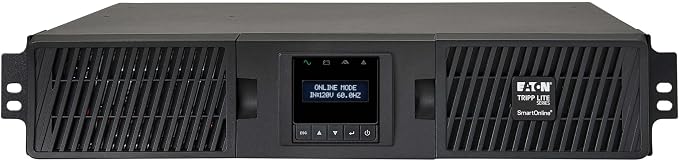 Eaton Tripp Lite Series SmartOnline 2200VA UPS, Pure Sine Wave Double-Conversion, 1800W, 2U Rack/Tower, Extended Run, Network Card Option, LCD, 2 Year Warranty & 250,000 Insurance (SU2200RTXLCD2U)
