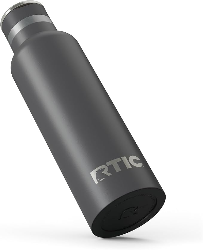 RTIC 20oz Journey Water Bottle, Ceramic Lined, Graphite | Stainless Steel Metal, Insulated for Hot and Cold Drinks, Sports, Travel and Camping