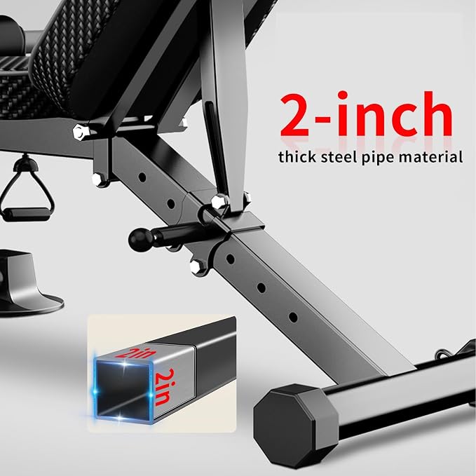 K KiNGKANG Adjustable Weight Bench for Home Gym Full Body Strength Training | Load 1050lbs|8+3 Angle Positions|High-Density Cushion|Commercial Steel Frame|Assembly Free | Foldable | Space Saving