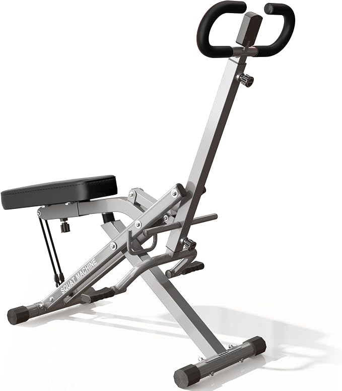 SogesPower Squat Machine for Home Gym, with Adjustable Resistance | Squat Rowing Machine with Optional Full Motion, Squat Assist Trainer for Glutes & Legs Workout, Space-saving,330lbs