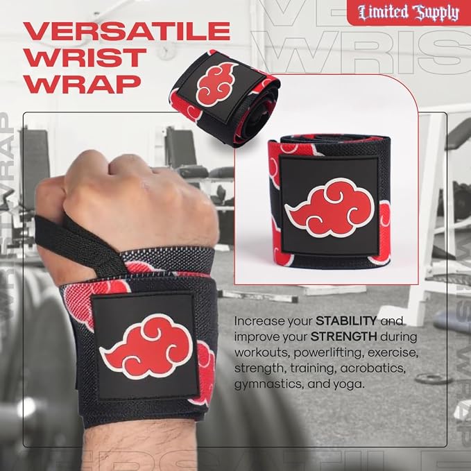 Anime Wrist Wraps Lifting Straps 24" for Men and Women - 1 Pair Each, Gym Accessories Support Weightlifting, and Improve Workout
