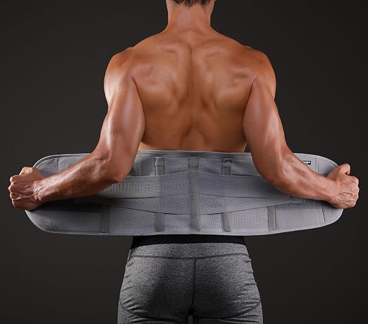 Back Brace for Lower Back Pain Men Women, Back Support Brace & Elastic Supports Belly Band Stomach Wrap Waist Belt Waist Trainer, Waist Brace Waist Trainer for Men Sciatica Pain Relief (Gray, Large)