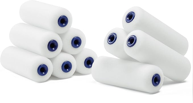 Bates- Foam Paint Roller Covers, 4 Inch, 30 Pack, Bulk High Density | Foam Roller Covers for Paint Roller Use, Smooth Finish Painting, Walls, Cabinets, Furniture & DIY Painting Projects