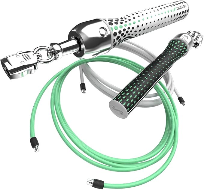 Crossrope Get Lean - Medium - Weighted Jump Rope | Includes slim handles with 1/4 and 1/2 lb weighted ropes for efficient cardio, endurance training, and full-body workouts.