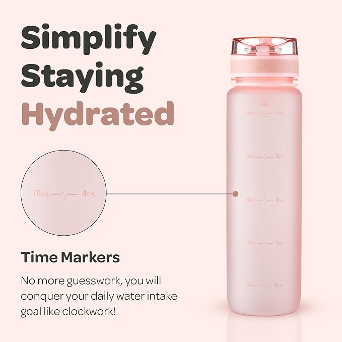 Hydracy Motivational Water Bottle with Time Marker & Fruit Infuser 17 oz | BPA-Free Tritan, Leakproof Flip-Top Lid,No-Sweat Sleeve,Carry Strap,Daily Intake Tracking for Gym,Sports,Outdoors