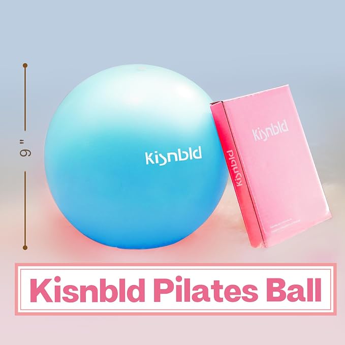 kisnbld Small Exercise Ball, 9 Inch Mini Pilates Ball, Anti Burst and Slip Resistant Mini Yoga Ball for Stability, Fitness, Physical Therapy, Stretching & Core Strength Workout at Home Gym & Office