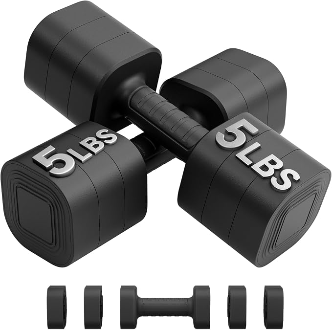 Ragebby Adjustable Dumbbell Set of 2, Weights for Men and Women at Home | Anti-slip Handle, Weights Dumbbells Set, 2lb/3lb/5lb/10lb/15lb/20lb for Pilates, Yoga, Strength Training