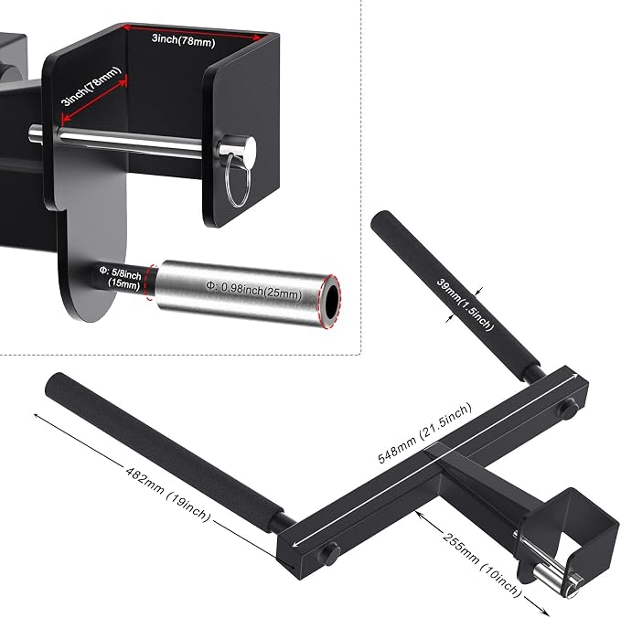 SELEWARE Squat Rack Attachment for Power Cage with 5/8" or 1" Holes | Y-Shaped Dip Bar Attachment, Nordic Hamstring Curl Attachment & Lever Arms for 2x2 or 3x3 Power Rack, Home Gym Accessories