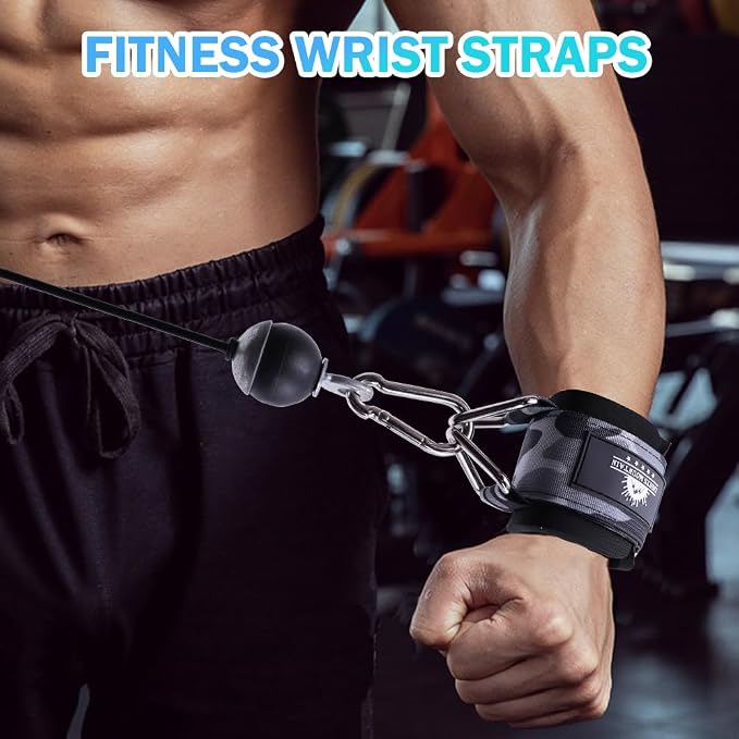 Wrist Cuffs for Cable Machines – Padded & Adjustable Straps for Lateral Raises, Tricep Pushdowns & Strength Training