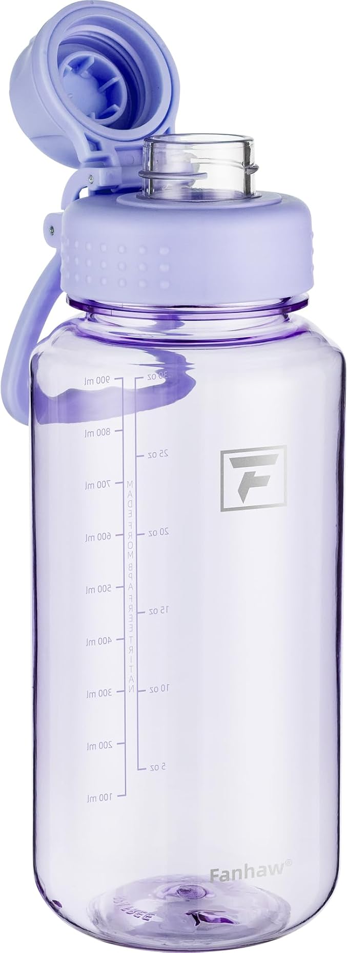 Fanhaw 32 oz Clear BPA-Free Tritan Water Bottle with Fast-Flow Spout Lid, BPA-Free & Leak-Proof Wide-Mouth Reusable Bottle for Gym, School & Office, Back to School Essentials (Amethyst)