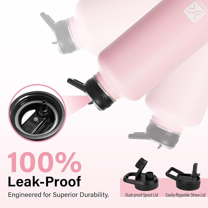 DYSANKY Insulated Water Bottle | Thickened Stainless Steel for Gym and Hiking with Straw, Carrier Bag, Handle Strap | BPA-Free 87 oz
