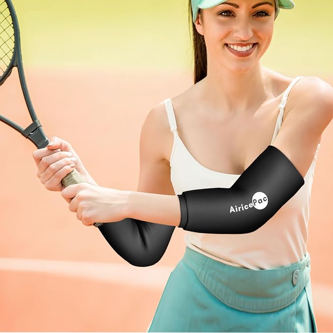 AiricePac Elbow Ice Pack Wrap, Tennis Golfers Sleeve For Arm and Calf Injuries Reusable, Cold Compression for Pain Relief