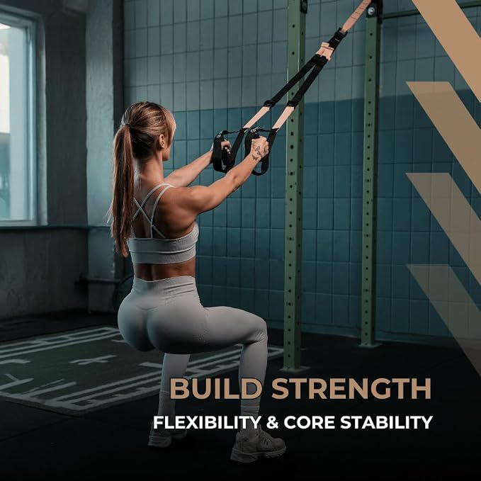 THYSOL Resistance Trainer Pro Xtreme Straps Army | Sling Trainer Set with Adjustable Door Anchor | Fitness Home Workouts - Suitable for Travelling & for Training Indoor & Outdoor