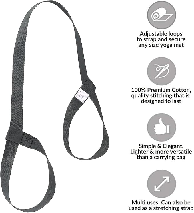 Yoga Mat Carrier Strap, Adjustable Thick Straps Sling for Carrying Large Mats, Stretching Band