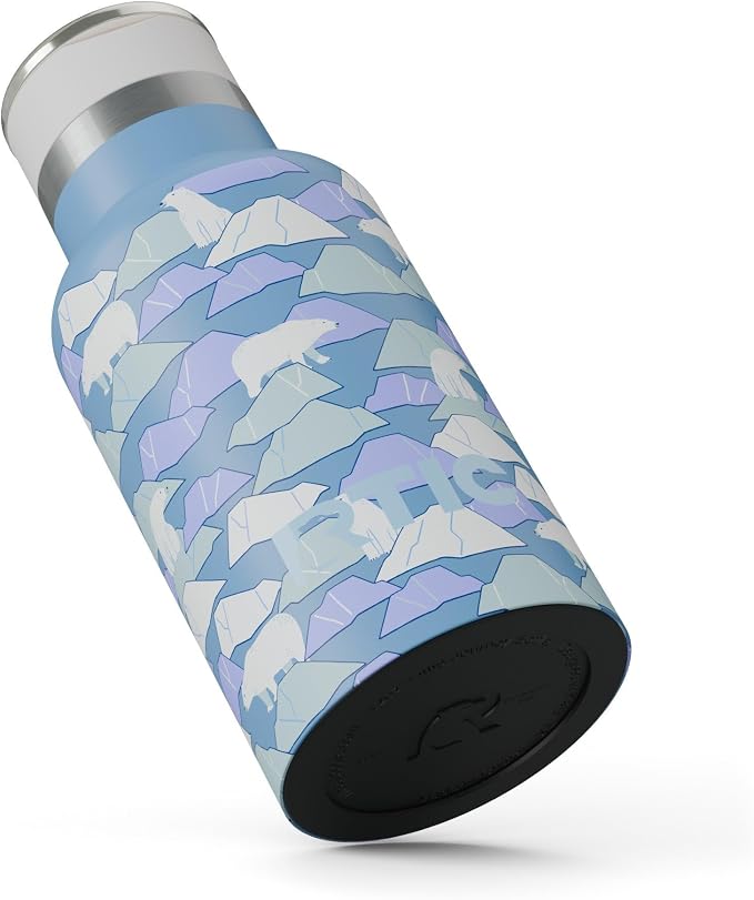 RTIC Little Journey Water Bottle with Straw, Ceramic Lined, Polar Ice | Stainless Steel Metal, Insulated for Hot and Cold Drinks, Sports, Travel and Camping
