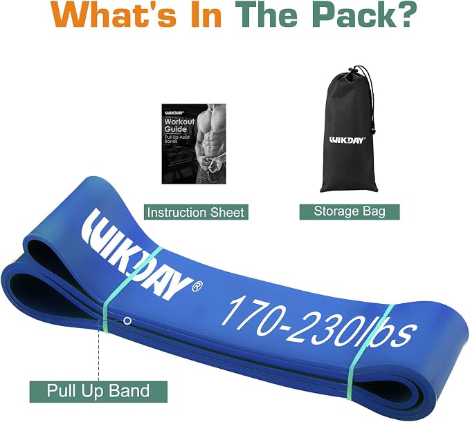 WIKDAY Resistance Bands for Working Out, Exercise Bands, Workout Bands, Pull Up Assistance Bands for Body Stretching Training Physical Therapy Muscle Training for Men & Women