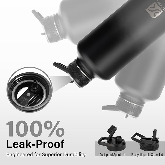 DYSANKY Insulated Water Bottle | Thickened Stainless Steel for Gym and Hiking with Straw, Carrier Bag, Handle Strap | BPA-Free 87 oz